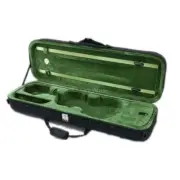 Deluxe Quality 4/4 Size Acoustic Violin Fiddle Case Black and Green w/ Strap NEW