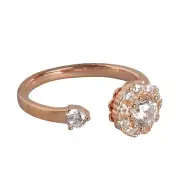 925 Pure Silver Stylish Spinner Rose Gold Plated Ring With CZ Stones For Womens