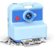 Kids Camera Instant Print, 48MP/2.5K UHD Kids Instant Print Camera, 3.0 inch Screen with Print Paper and 32G Card, Toddler Toy for Age 3 to 14, Blue