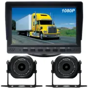 Wired System 7" Rear View Monitor 2X Backup Cameras Parking For Truck Caravan