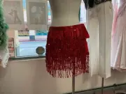 001 Red sequins Belly Scarf Easy Adjustable Belly Dance Hip wrap skirt