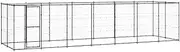 Outdoor Dog Kennel with Steel Construction and Roof, 770 x 220 x 180 cm, Black and Silver, Durable and Secure Canopy, Perfect for Large Dogs, Exercise and Training Enclosure