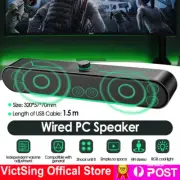 Wired Gaming Computer Speaker USB Power Stereo Sound Bar for PC Desktop Laptop