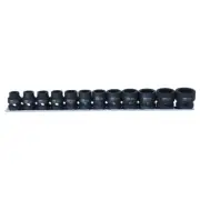 SP Tools 12 Piece 1/2" Metric Stubby Impact Socket Rail Set - SP20355