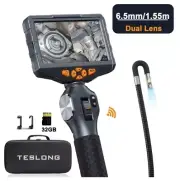 TD500 1080P 5 Inch 6.5mm Dual Lens Borescope 210° Steering Endoscope Camera Mic