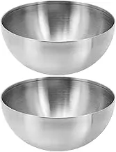2pcs Soup Bowls Stainless Steel Ramen Bowls Metal Salad Serving Bowl Bowl Food Container Snack Container Korean Bowls Meal Prep Bowls for Kitchen