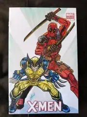 original art on Blank Cover variant Deadpool & Wolverine