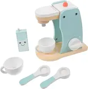 Gogogmee 1 Set Wooden Coffee Maker Play Set Espresso Machine Kitchen Develops Imagination Social Skills Safe Design for Hours of Fun Present for Creative Play