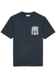 NN07 Adam Printed Cotton T-shirt - Navy L