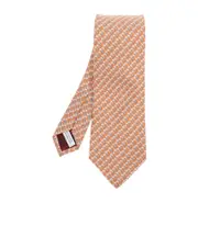 Elephant Print Silk Tie One size orange