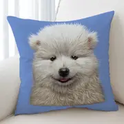 Cute Animal Art Adorable Samoyed Dog Puppy Cushion Cover