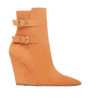 Stuart Weitzman Wedge-Heeled Pointed Toe Boots 37.5,38.5,37,39,36.5 Brown