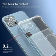Clear Card Holder Slot Bumper TPU Case Cover For iPhone 14 Pro Max Plus 13 12 11