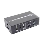 4 Port KVM Switches Smoothly Switcher Between 4 Input VideoAudio Transmission