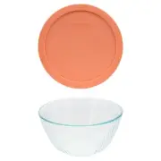 Pyrex (1) 7402 Sculpted Glass Mixing Bowl and (1) 7402-PC Bahama Sunset Lid