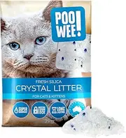 POOWEE! Fresh Crystal Cat & Kitten Litter, 2kg - Long Lasting, Non-Toxic and Low Odour Formula, Locks in Moisture, Reduced Litter Tracking, Australian Owned, Unscented
