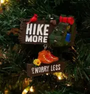 Hike More And Worry Less Hiking Ornament Cabin Decoration NWT