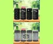 PAIR OF JACK DANIELS 4 IN 1 CAN COOLER ( 1 Black & 1 Grey )