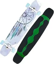 Sports Longboard Skateboard, Chrome Steel High-Speed Bearing 46" 8-Layer A-Level Maple Dreamcatcher Wind Chime Pattern Dance Board Suitable for Beginners Adults Men Women
