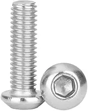 5/1pcs 304 Stainless Steel Left Thread Round Pan Head Hex Hexagon Socket Screw Mushroom Button Head Allen Bolts(M3 x 30mm (1pcs))