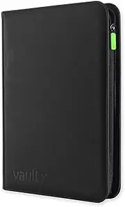 [Vault X] 9 Pocket Trading Card Zip Binder, 360 Cards, Premium Exo-Tec Album Material, 20 Side-Loading Pages, Folder for Collectible Games, Sports, TCG (Black)