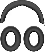 Silicone Case Cover Set for Sennheiser Momentum 4 Headphones, Ear Caps and Headband Cover (Black)