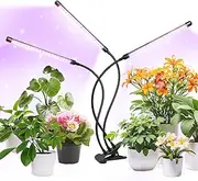 Vsoke Clip Grow Light for Indoor Plants, Red Blue Spectrum Plant Growing Lamp with 3 Switch Modes,10-Level Dimmable,Auto ON & Off,3/9/12H Timer,Adjustable Gooseneck,1485 Lumen,Input Volateg 15W