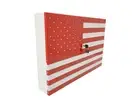 American Flag Gun Cabinet Safe Lock Wall Mount Art Decor Concealed Storage Shelf