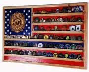 Arkansas State Trooper / Police Challenge Coin Display Flag 70-100 Coins TRAD