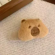 Capybara Chenille Hair Clamp / Hair Clip / Scrunchie (Various Designs) Snap Clip - Head - Khaki - Khaki - One Size