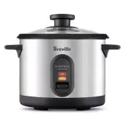 Breville 500W Set/Serve 7 Cup 500W Stainless Steel Rice Cooker Steamer BRC310BSS
