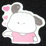 Puppy Dog Pink Shirt Top Hearts Blow Kisses Cute Chibi Kawaii Sticker