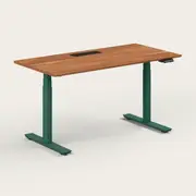 Recess Standing Desk | Sit-Stand Desk | Ergonomic Office Furniture, Small - 120W x 70D x 70-130H (cm) / Walnut / Forest Green