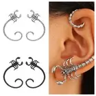 925 Silver Plated Ear Clip Cuff Scorpion Scary Helix Non-Piercing ear clip Gift