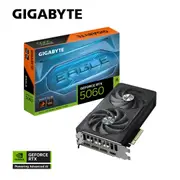 Gigabyte GeForce RTX(TM) 5060 EAGLE OC 8G, 2550 MHz, CUDA 3840, 28 Gbps, GDDR7, 128 bit, PCI-E 5.0, PSU 450W, DisplayPort 2.1b *3 HDMI 2.1b x1