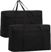 2 Pcs 100L Large Storage Bag, Heavy Duty Moving Totes, Extra Large Storage Bag with Zips forClothes Storage, Laundry Bag, Packing, House Solutions, Sustainable, Water-Resistant (black)