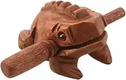 Peakloong 1 Piece Frog Tone Block Toys Wooden Lucky Frog Toy Carved Croaking Wood Percussion Musical Sound
