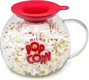 Ecolution Micro-Pop Popper, Glass Microwave Popcorn Maker with Dual Function Lid