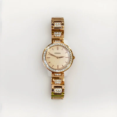 Fossil Women’s Jacqueline Three-Hand Rose Gold-Tone Stainless Steel Watch BQ3181