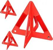 iplusmile 3pcs Warning Triangle Caution Signal Triple Moving Vehicle Sign with Bracket Reflector Yellow Cones Reflective Markers Roadside Triangle Sign Sticker Orange Pvc