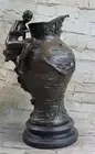 Stunning Vintage 100% Real Bronze Art Nouveau Whimsical Lady Vase Figurine