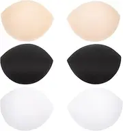 Abaodam 3 Pairs Bra Pad Inserts - Removable Breast Enhancers for Bikinis, Top, Swimsuit, Sport Bra - Fabric, Feminine, Casual, Beach Day, Sports Activities