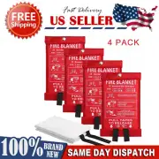 4x Large Fire Blanket Fireproof For Home Kitchen Office Caravan Emergency Safety