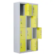 12-Door Locker for Office Gym Shed School Home Storage - Padlock-operated