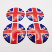 4x 52mm Centre Badges Union Jack RED WHITE BLUE Stickers For MINI