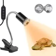 Reptile Heat Lamp with Clamp, Aquarium Turtle Tank Basking Light with 360° Rotat