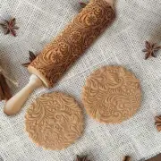 Sweet rolling pin with embossing Christmas elk patterns embossing roller wooden