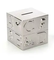 Whitehill Baby - Silver Plated Money Box - Alphabet Cube