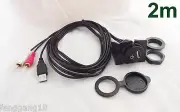 2M Car Dashboard Flush Mount Installation 3.5mm USB + 2 RCA Plug AUX Audio Cable