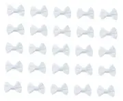 50 Pcs Mini Satin Bows Ribbon Vintage Soft Boutique Flower Bowknot for White